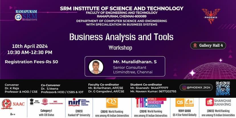 Workshop On Business Analysis and Tools